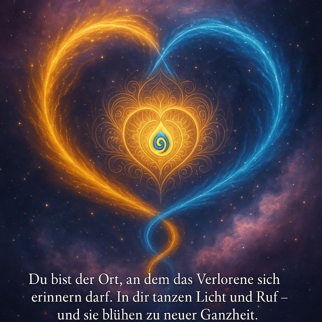 Herz mit zwei ineinander verstömenden Linien