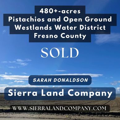 Sold agricultural land agriculture investment farming pistachios almonds land water