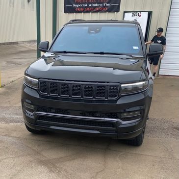 Front grill black out on Jeep sedan after product in Princeton, Tx