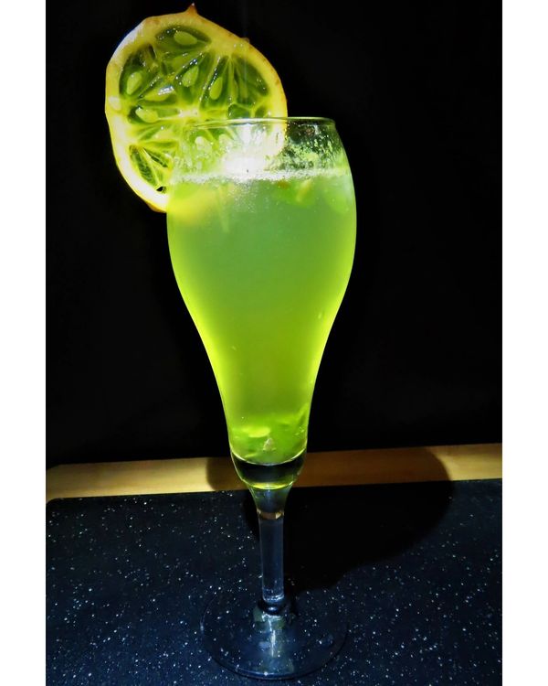 The Minty Blowfish made with the kiwano melon...will take you on a refreshing underwater escape.