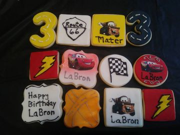 Cars themed sugar cookies