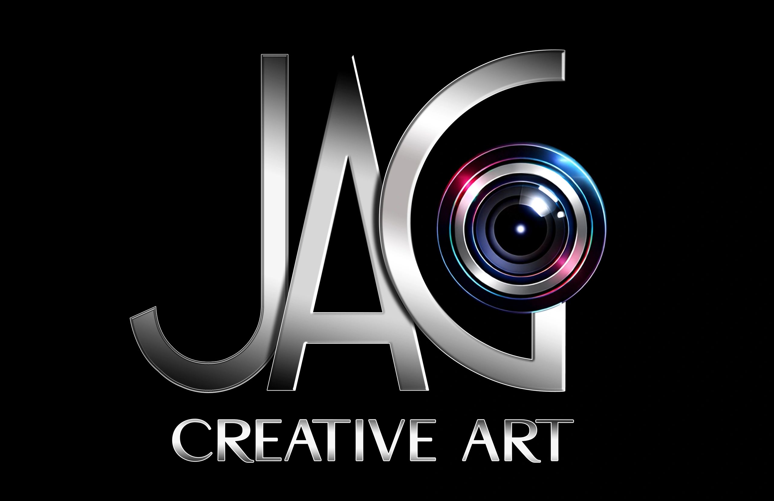JAG Creative Art logo with a camera lens.