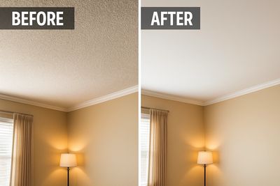 Popcorn Removal and after , Long Beach painters, Painters near me, Interior Painting