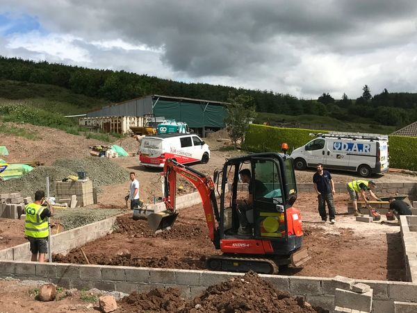 Workers at a construction site.
