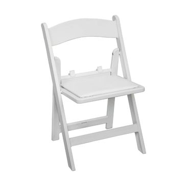 White Resin Chair with White Pad