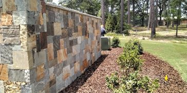 Beautiful stone retaining wall