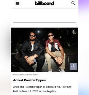 Arize and Preston Pippen at Billboard No. 1's party.