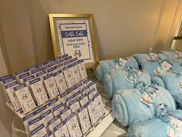 Escort Card table display with Custom blankets