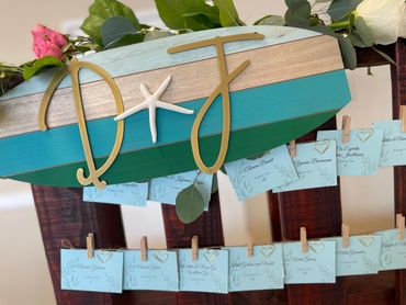 Custom Beach theme Escort Table