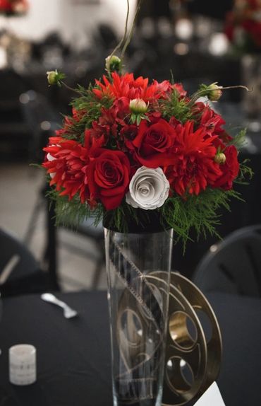Cinema & Music floral centerpiece