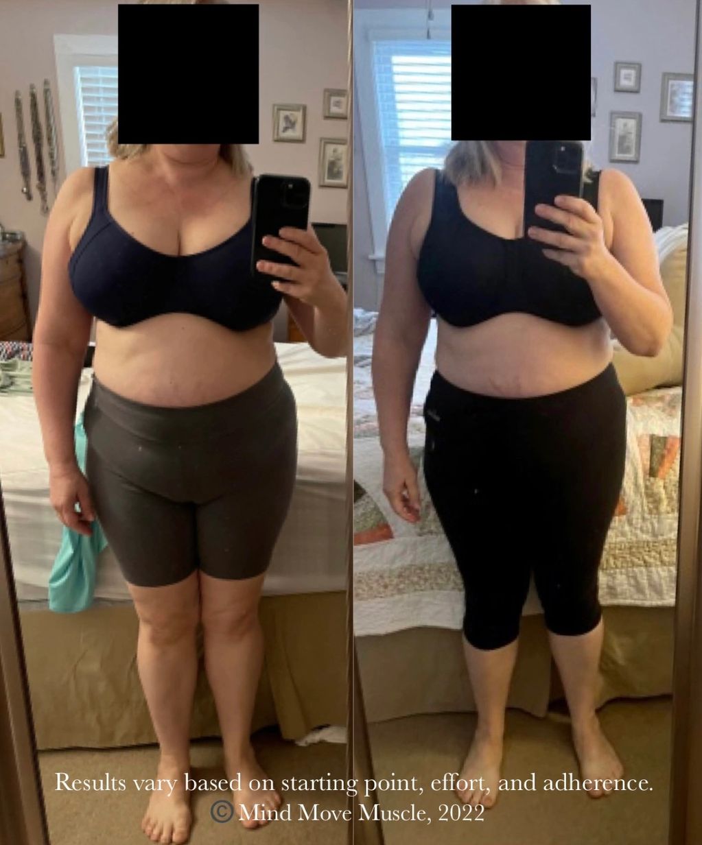 Before and after progress photo