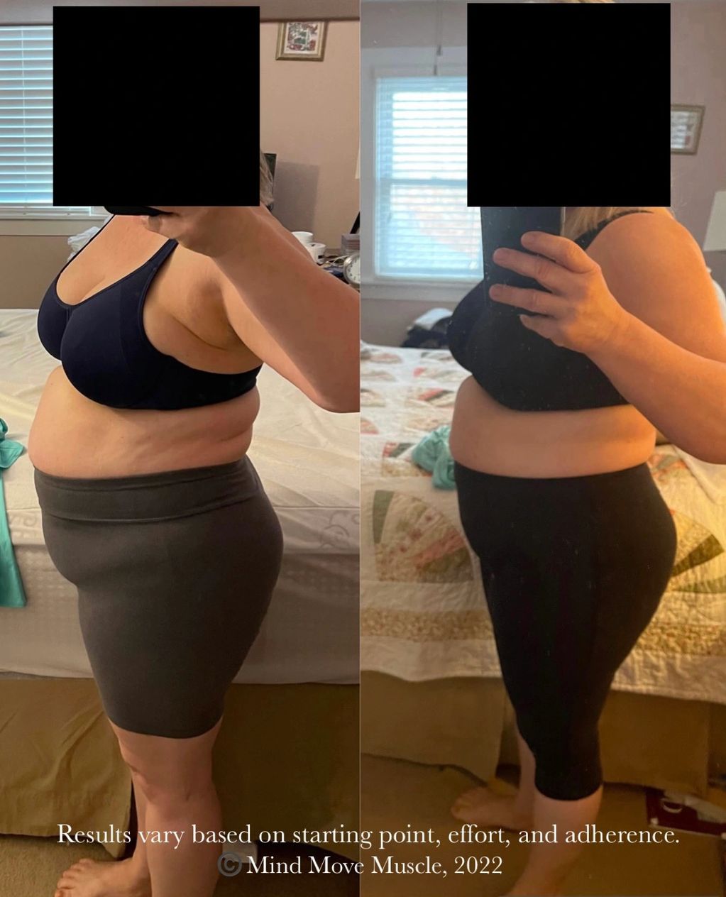 Before and after progress photo