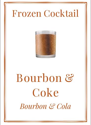 Frozen Bourbon and Coke cocktail in a clear glass.