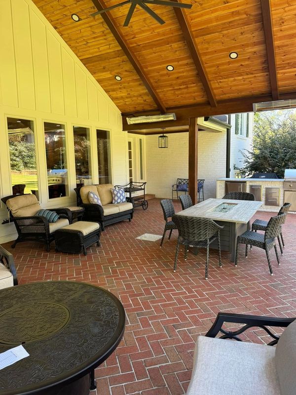 back porch addition with an awning