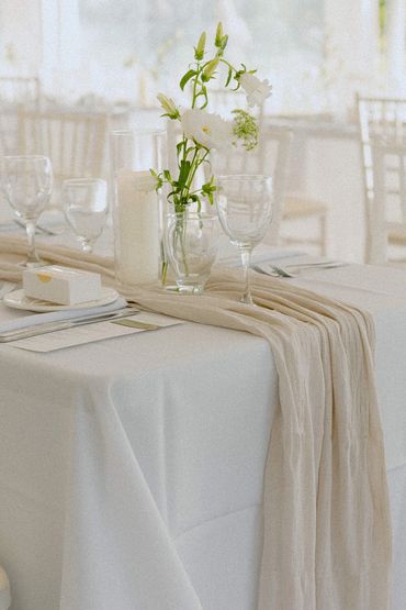 White and cream table scape.