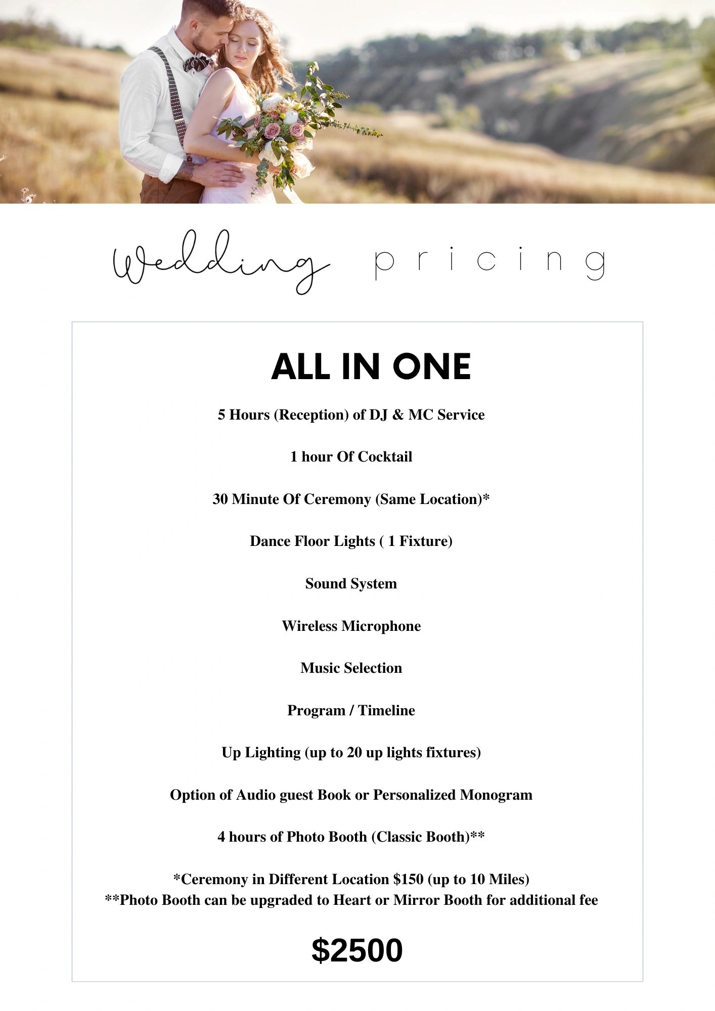 All in One Wedding DJ Packages