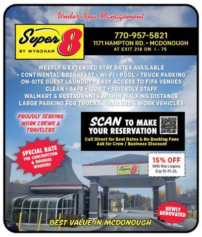 Super8 hotel McDonough exclusive coupons only here