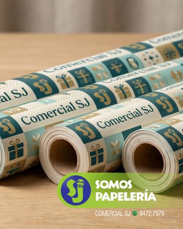 Premium gift wrap rolls with colorful patterns and holiday designs - Comercial SJ
