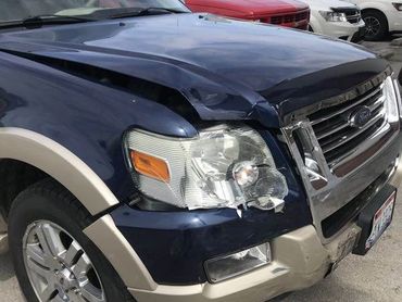 wrecked Ford Explorer