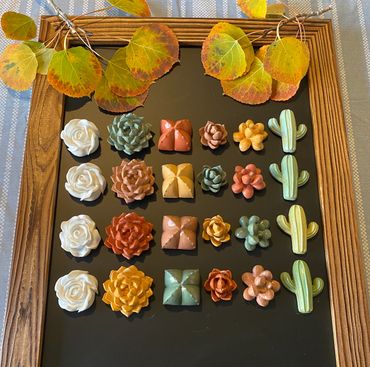 Available Now! Fall colored succulent magnets. Boho Style!
