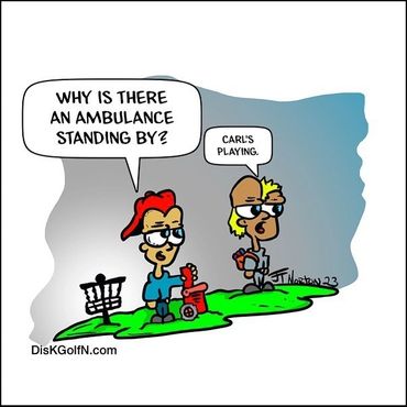 disc golfer try their best not to peg people