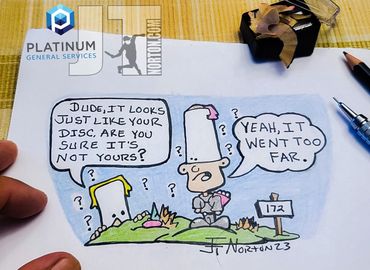 hand drawn comic by jtnorton for disc golf