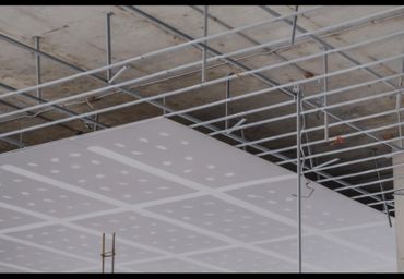 Mf ceiling with plaster board and tape and jointed