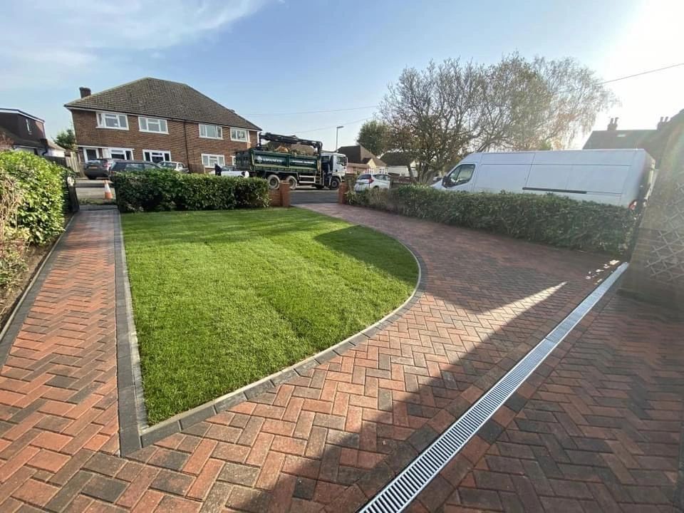 Complete block driveway job finished