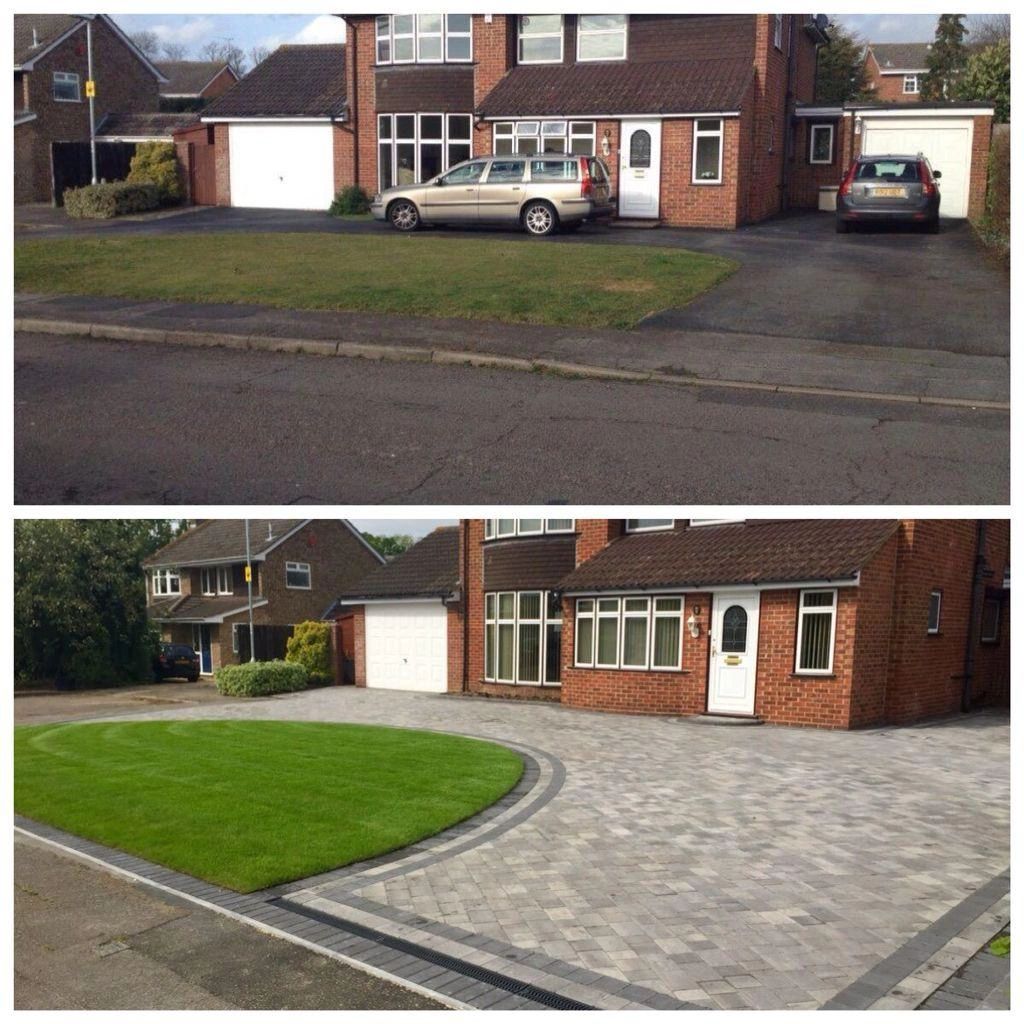 Driveway before and after