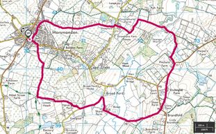 A 5.3 mile walk from he Gun and Spitroast Horsmonden.