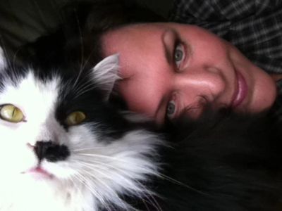 Michelle Hines Animal Communicator with Albert the cat