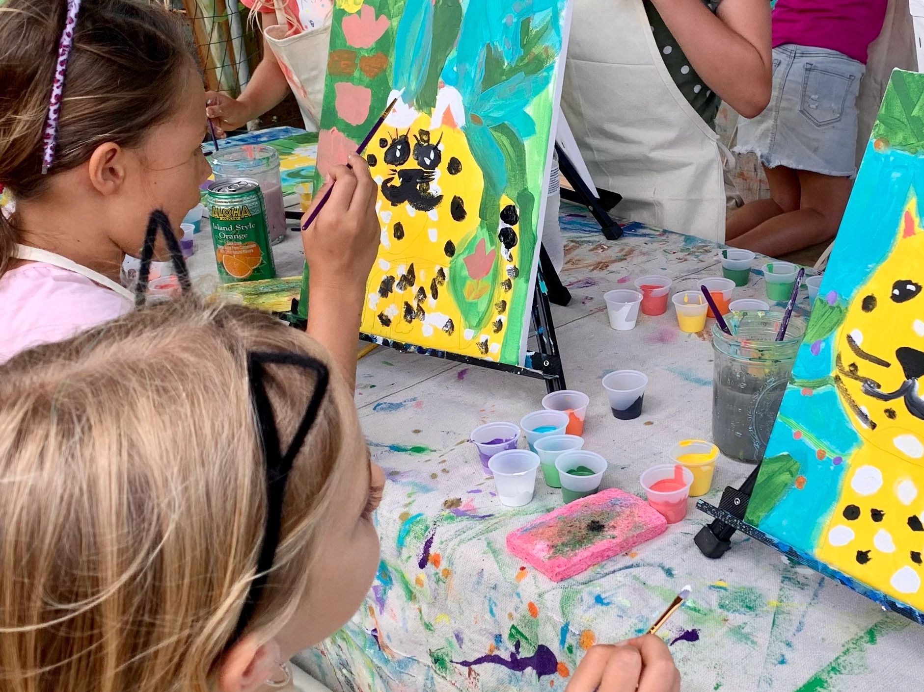 children painting party, art, art teacher, art enrichment