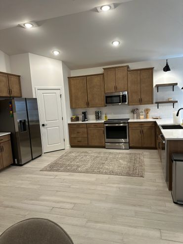 polished kitchen appliances