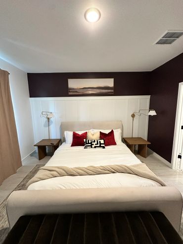 a bed in a clean room