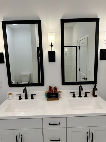 a detailed and clean restroom vanity