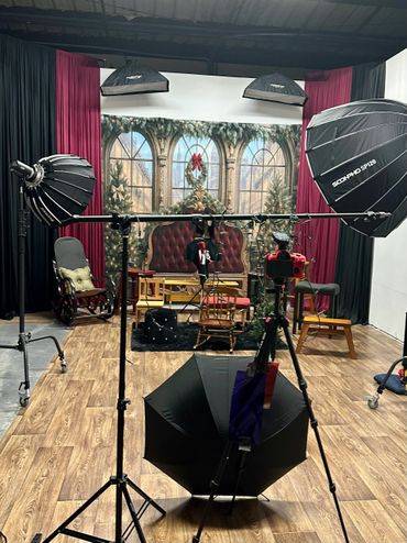 Professional commercial photography studio setup at Studio RED RedHed, Tallahassee FL