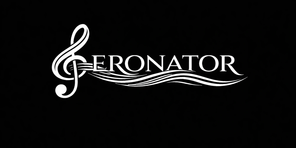 Logo with stylized treble clef and the word 'ERONATOR'.