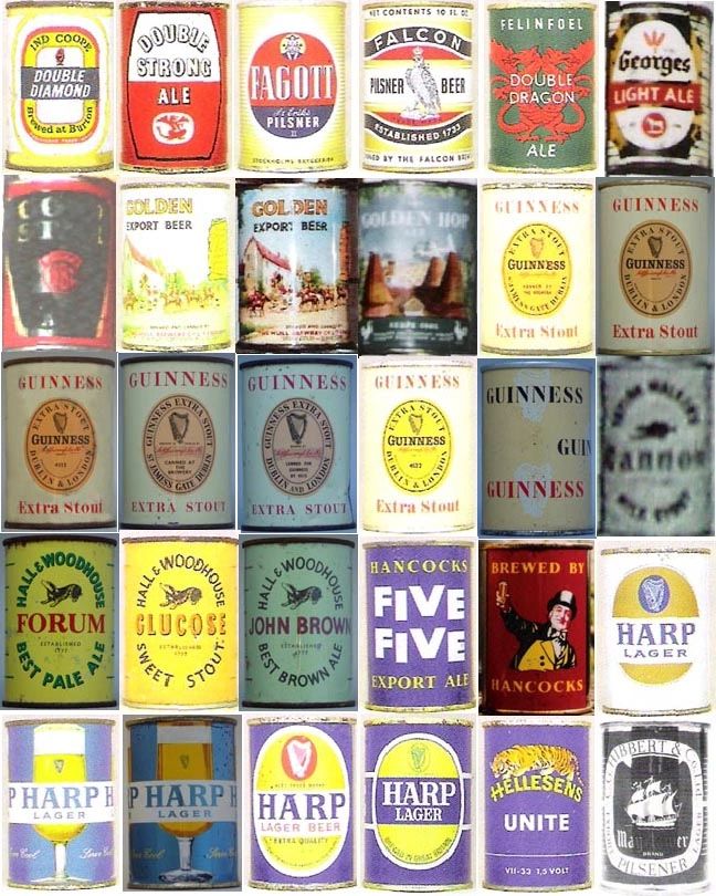 Vintage UK Double Strong, George's, Gold Star, Guinness, Hall & Woodhouse, Hancock's, Harp, Hibbert.