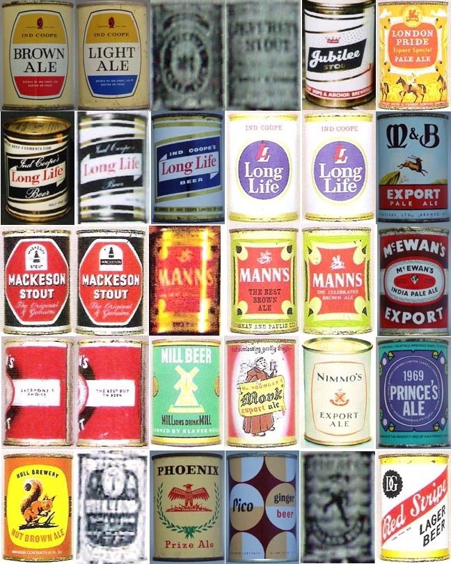 Vintage Beer Cans of the British Isles. Beer cans (beer tins) of England, Scotland and Wales.