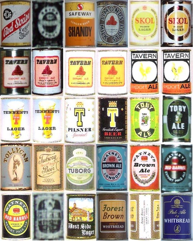 Vintage UK beer cans include: Reid's, Simonds, Tavern, Tennents, Toby, Tollycan, Watneys and others.