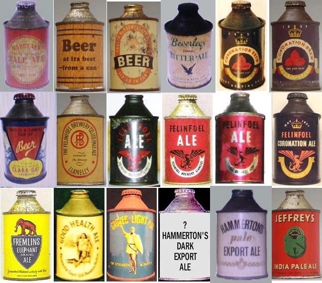 Early beer and ale cans from England, Scotland and Wales had cone tops shaped like Brasso cans.