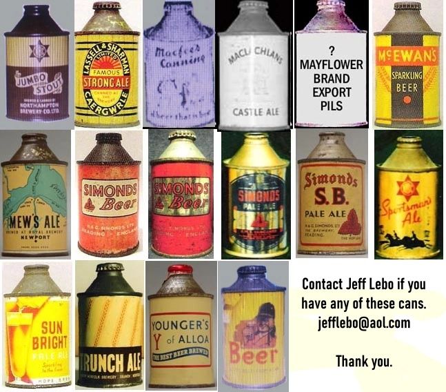 Jumbo Stout, Macfees, Machlachlans, Mayflower, McEwan's, Mews, Simonds, Sportsmans, Sun Bright.