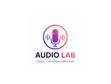 Logo of Audio Lab, a digital voice recording app with a microphone icon.