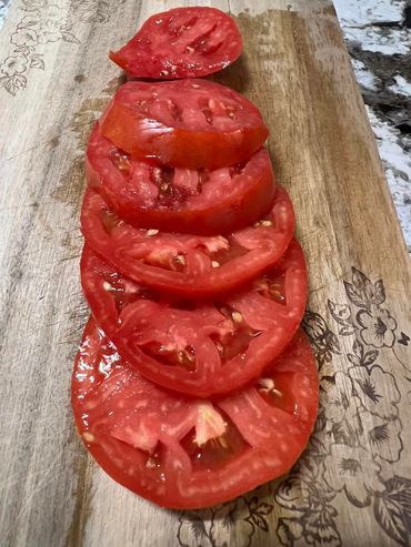 Hedges' Farm Homegrown Produce. Vine ripe tomatoes.