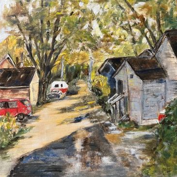 Harrison Alley Secrets, Oil - Batavia, Illinois.
