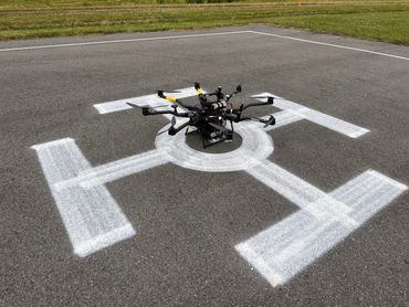 NASA Alta-8 research UAS on the pad ready to go for High Density Vertiplex flight testing in the Adv