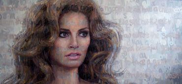 Raquel Welch 
44 x 95 In Oil on canvas
