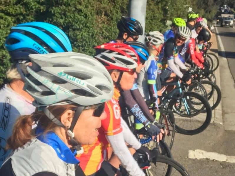 San Diego Cyclo-Vets, a Recreational and Masters Racing bicycle club, prepares for a ride.