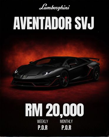Lamborghini Aventador SVJ For Rent / Sewa
