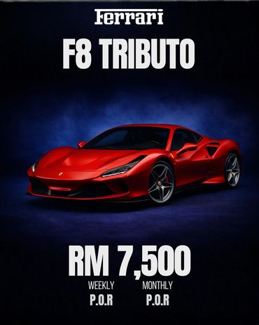 Ferrari F8 Tributo For Rent / Sewa